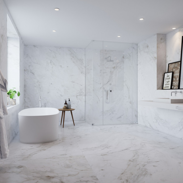 carrelages sol en céramique, carrelages sol, look en marbre, blanc, gris clair, impermo, klassiek, luxueus